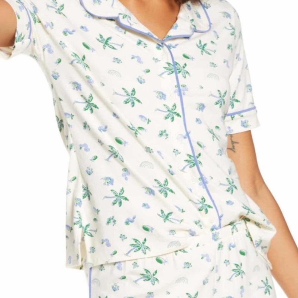 Madewell Palm Print Pajama Top XS